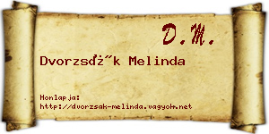 Dvorzsák Melinda névjegykártya